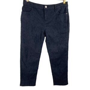 Simply Vera,Vera Wang Womens Size 6 Navy Blue Textured Denim Jean Capri Pants